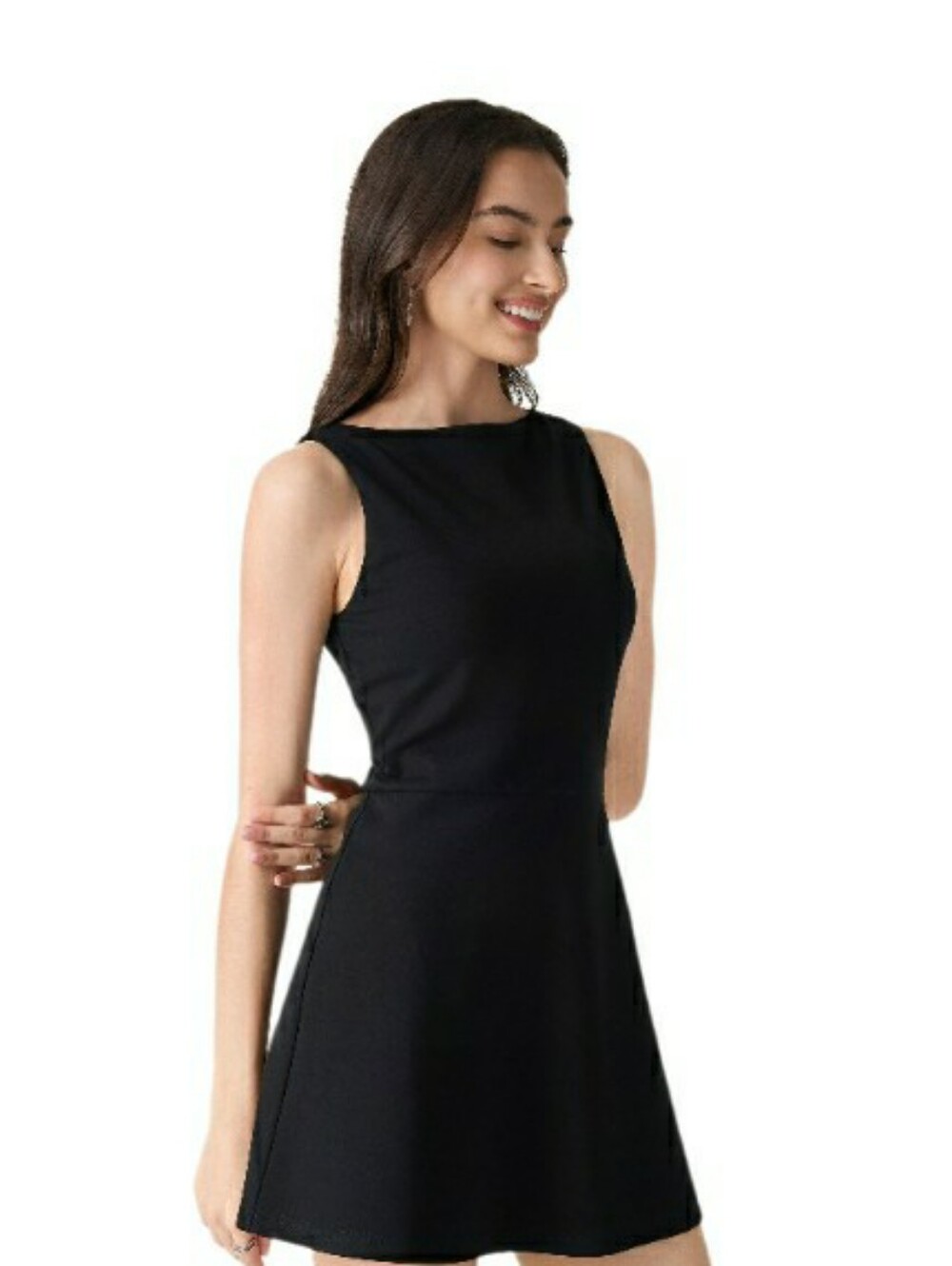 NWT OGL Ponte Classy Boatneck Fit-and-Flare Mini Bra Dress- M